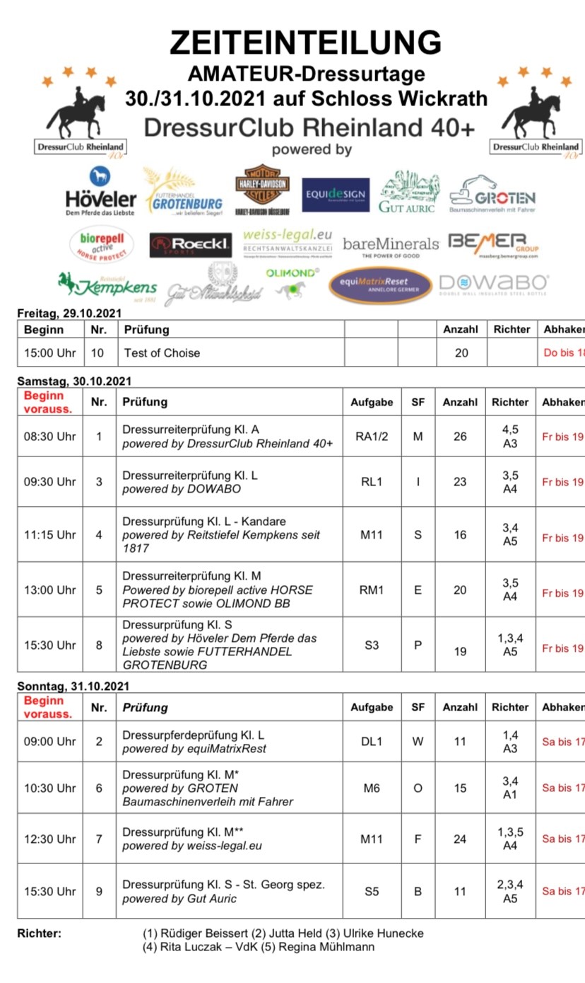 Wir freuen uns, mit dem Sponsoring der Dressurprüfung Klasse M** zu dieser Veranstaltung beitragen zu können.